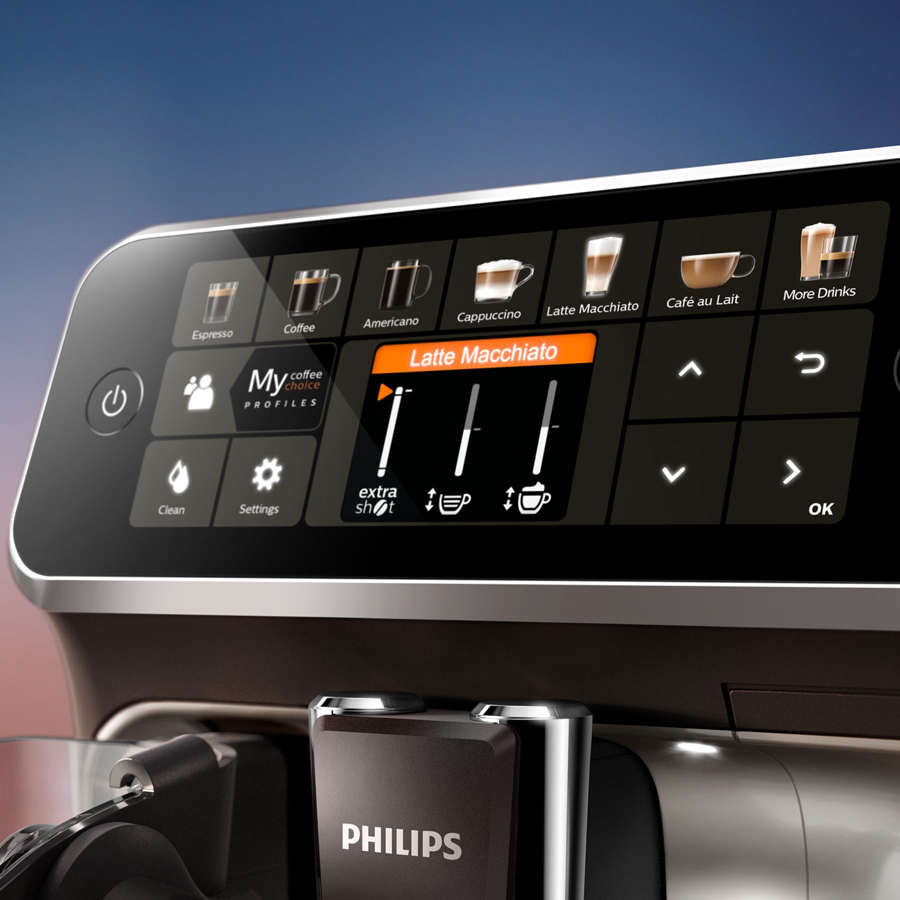 PHILIPS EP5447/90 Serie 5400 LatteGo 11 Kaffeespezialitäten Kaffeevollautomat Schwarz/Chrom