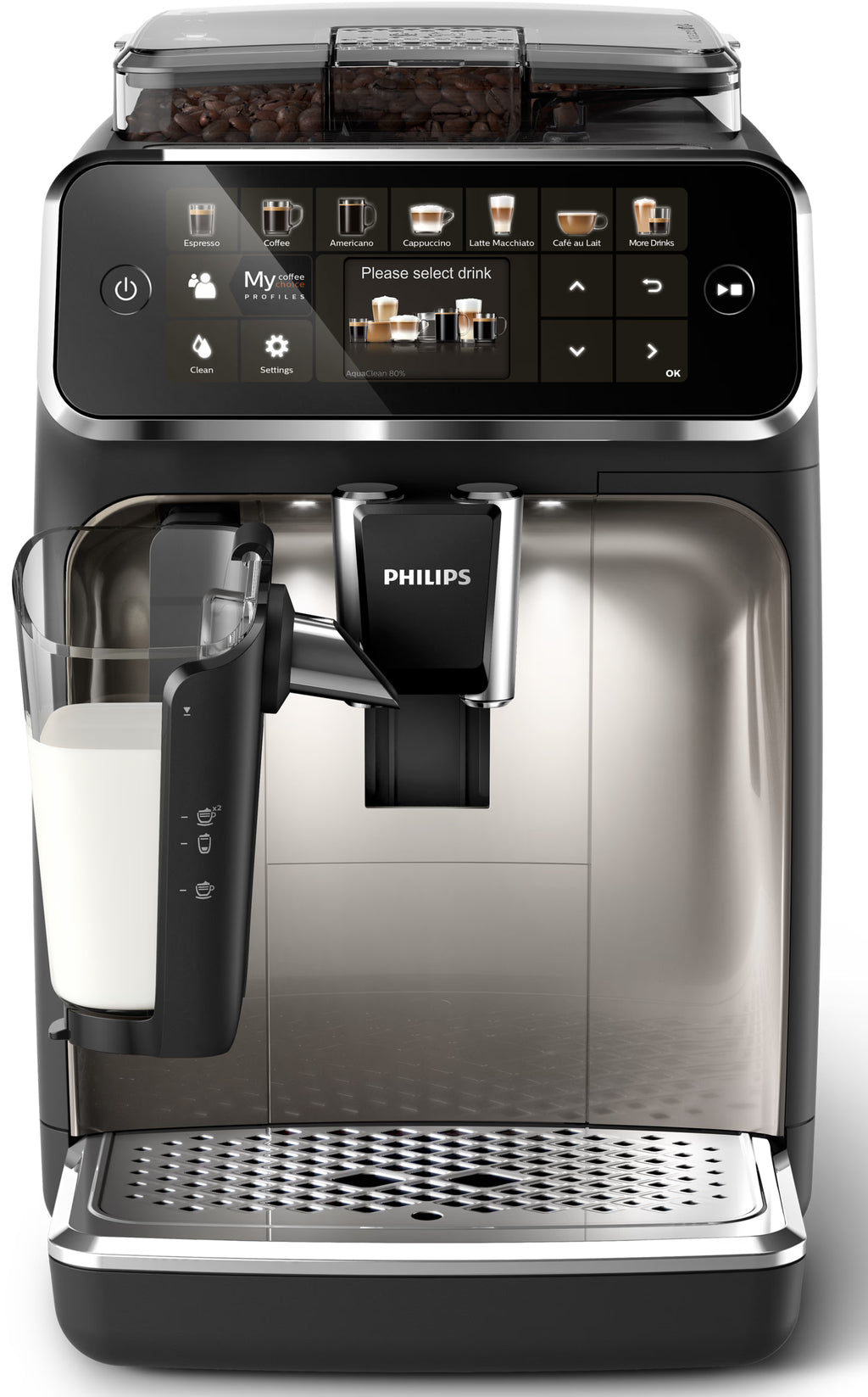 PHILIPS EP5447/90 Serie 5400 LatteGo 11 Kaffeespezialitäten Kaffeevollautomat Schwarz/Chrom
