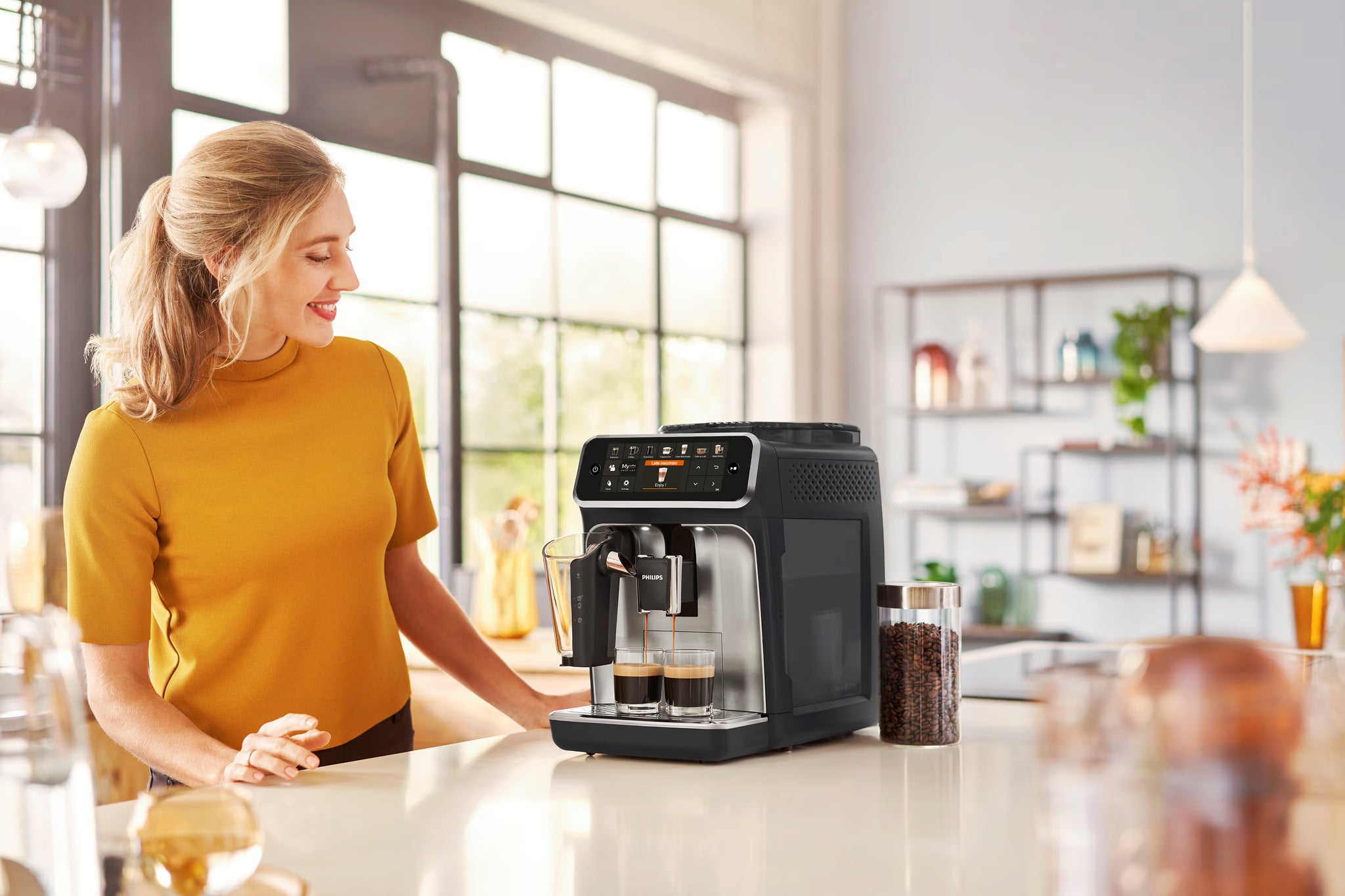 PHILIPS EP5447/90 Serie 5400 LatteGo 11 Kaffeespezialitäten Kaffeevollautomat Schwarz/Chrom